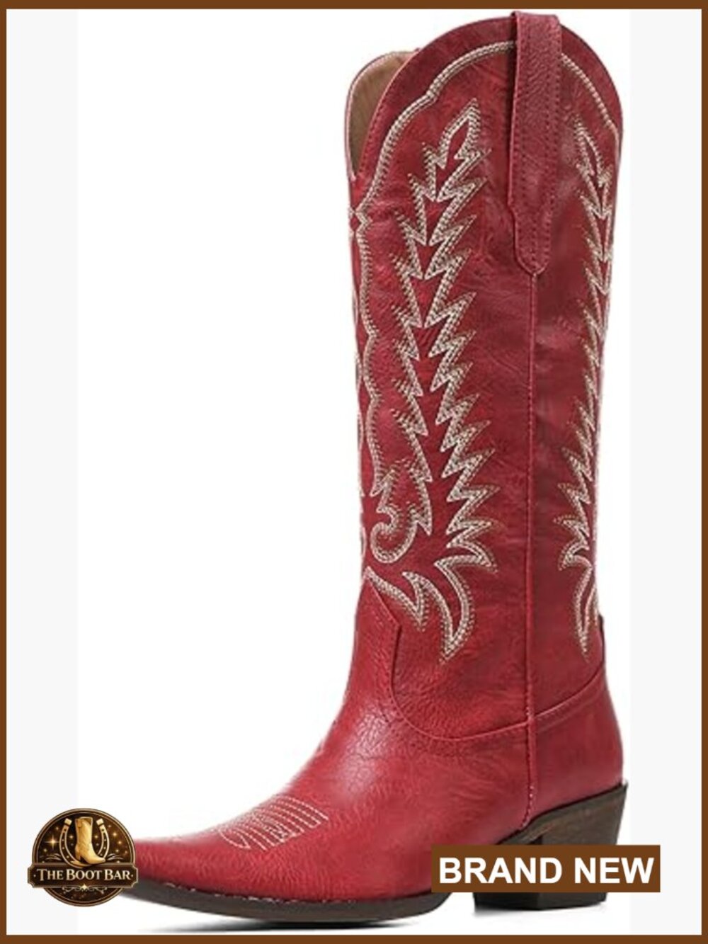 Women's Embroidered Western Knee High Cowboy Boots with Chunky Heel